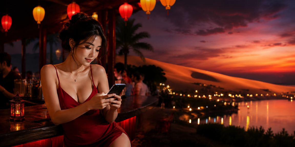 Người chơi trải nghiệm casino trên điện thoại di động tại lễ hội Mũi Né